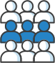 Icon depicting people in rows